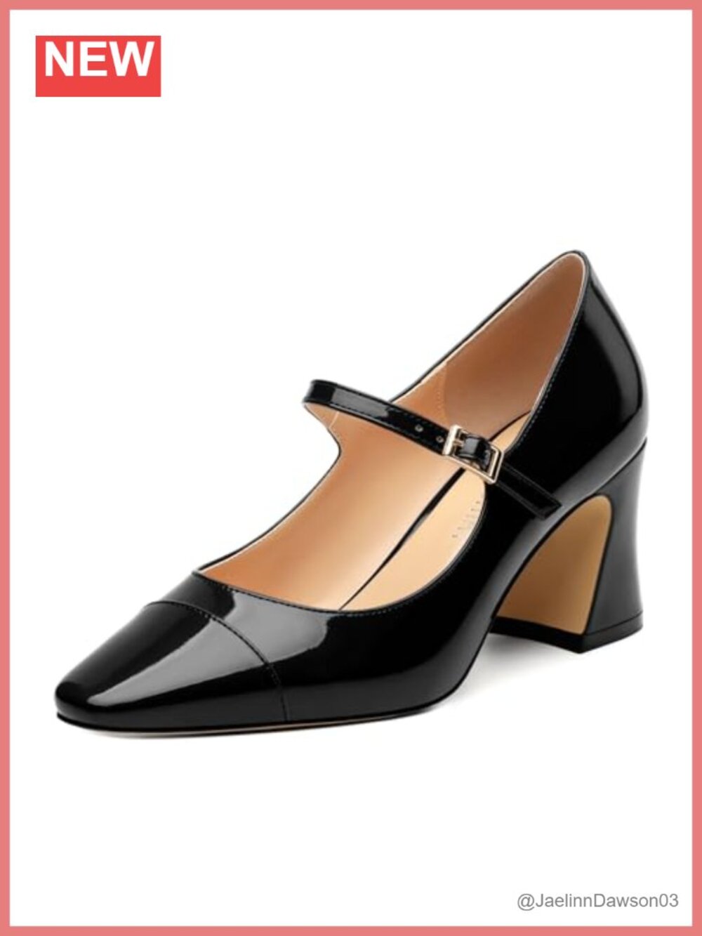 Women's Mary Jane Heels Chunky Block Heels Square Toe Pumps